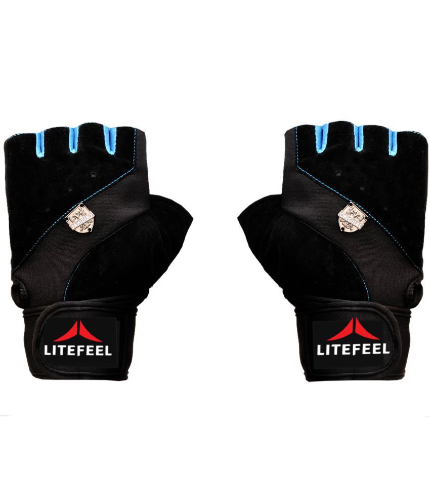     			LITE FEEL Fancy Half Fingers Unisex Polyester Gym Gloves For Professional Fitness Training and Workout With Half-Finger Length