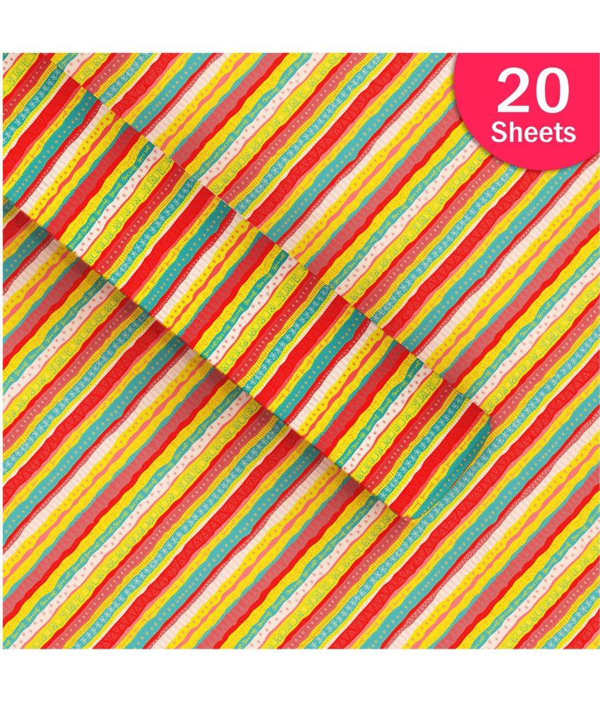     			Paper Pep Multicolor Festive Print Gift Wrapping Paper 19"X29" Pack of 20 Sheets Paper Gift Wrapper (Multicolor)