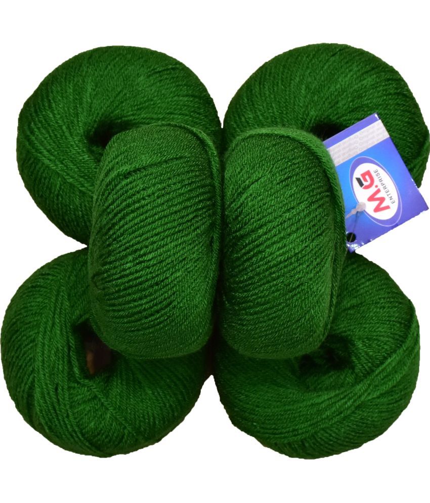     			100% Acrylic Wool Leaf Green (6 pc) Baby Soft Wool Ball Hand Knitting Wool/Art Craft Soft Fingering Crochet Hook Yarn, Needle Knitting Yarn Thread Dyed