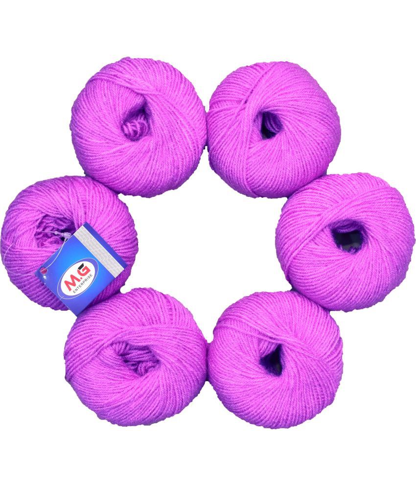     			100% Acrylic Wool Purple (8 PC) Baby Soft Wool Ball Hand Knitting Wool/Art Craft Soft Fingering Crochet Hook Yarn, Needle Knitting Yarn Thread Dyed