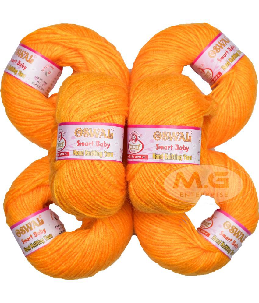     			100% Acrylic Wool Yellow (14 pc) Smart Baby 4 ply Wool Ball Hand Knitting Wool/Art Craft Soft Fingering Crochet Hook Yarn, Needle Knitting Yarn Thread Dyed