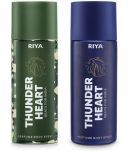 Riya Thunder Heart Green & Blue Deodorant Spray & Perfume For Men 300 ( Pack of 2 )