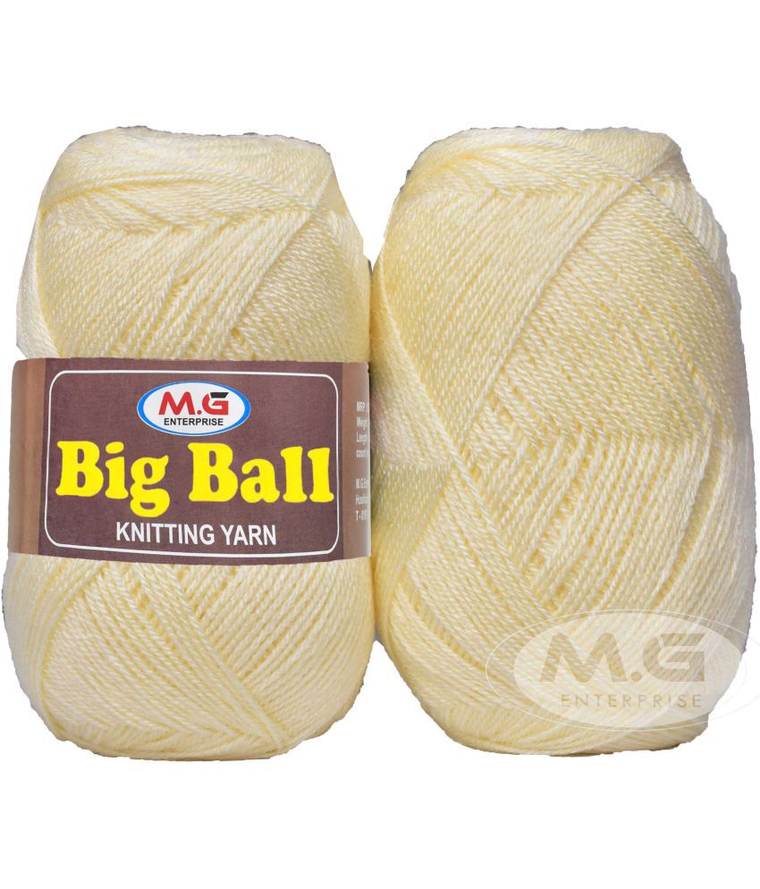    			BIG BALL Cream 200 gm Ball Hand knitting wool -D Art-AJD