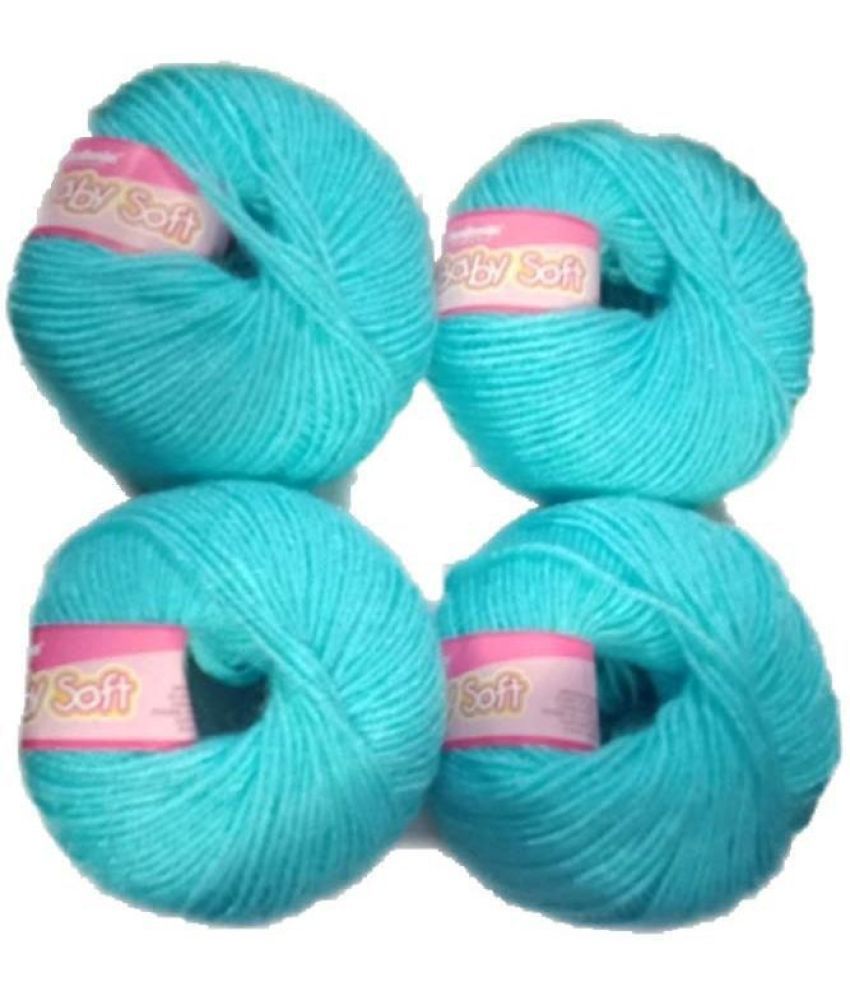     			Baby Soft Wool Hand Knitting Soft Fingering Crochet 8 pcs Yarn (200gms) Sky Blue