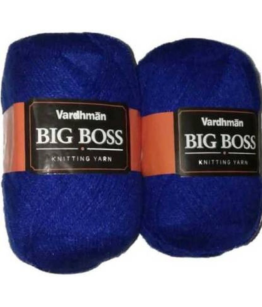     			Big boss Wool Knitting Yarn Soft Fingering Wool 400GMS Royal Blue SHADE NO.7