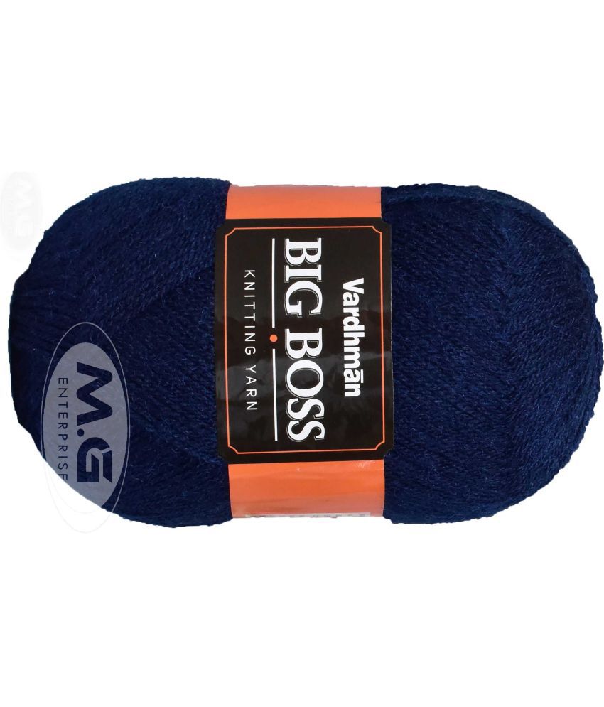     			Bigboss Navy (600 gm)  Wool Ball Hand knitting wool / Art Craft soft fingering crochet hook yarn, needle knitting yarn thread dyed- W XK