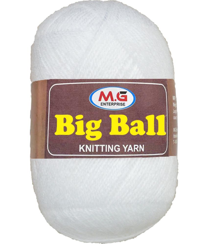     			Bigboss  White 200 gms Wool Ball Hand knitting wool- Art-AAA