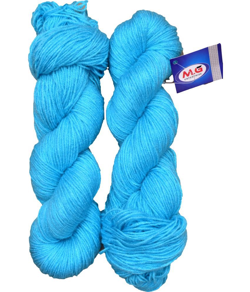     			Brilon Aqua Blue (200 gm)  Wool Hank Hand knitting wool / Art Craft soft fingering crochet hook yarn, needle knitting yarn thread dye V WF