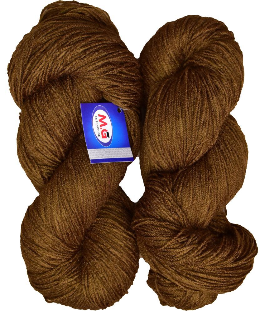     			Brilon Brown (400 gm)  Wool Hank Hand knitting wool / Art Craft soft fingering crochet hook yarn, needle knitting yarn thread dyed.