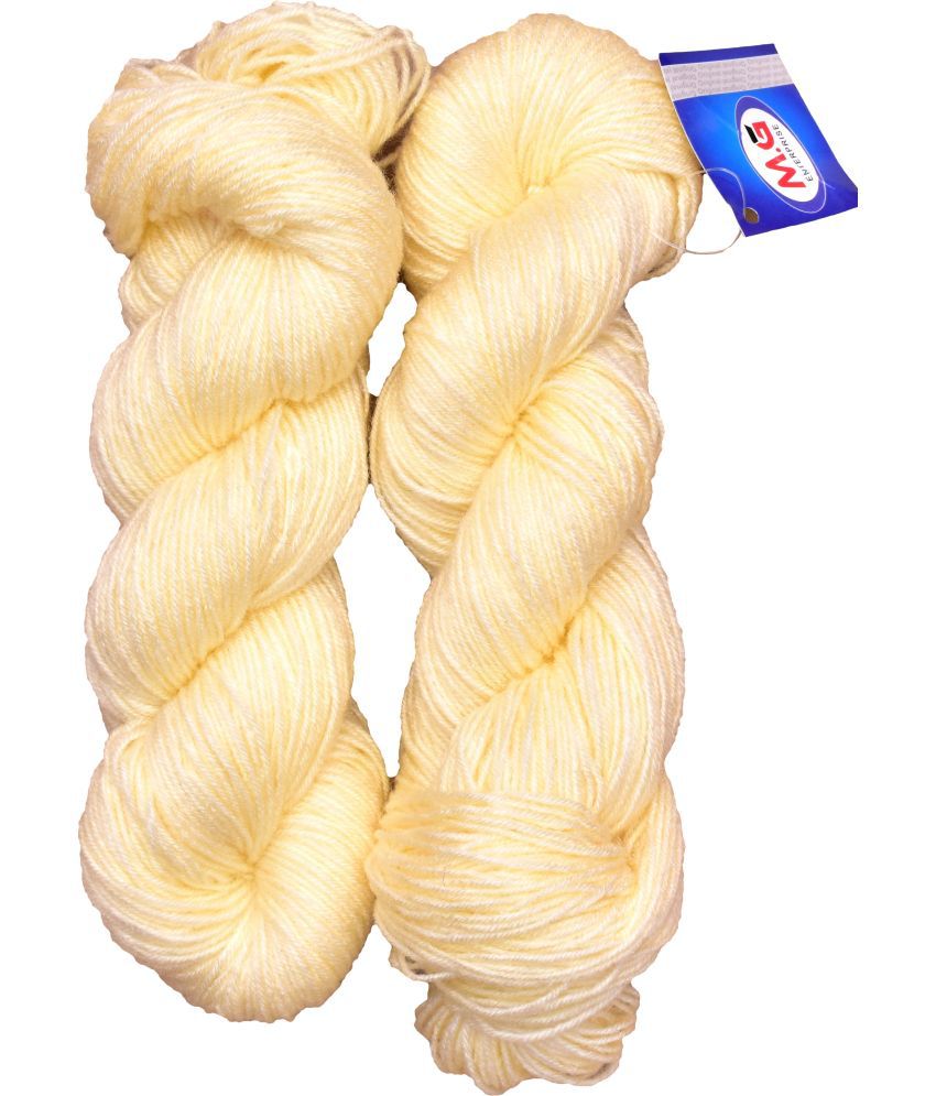     			Brilon Cream (200 gm)  Wool Hank Hand knitting wool / Art Craft soft fingering crochet hook yarn, needle knitting yarn thread dyed