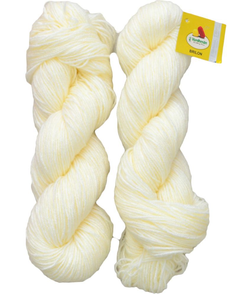     			Brilon Cream (400 gm)  Wool Hank Hand knitting wool / Art Craft soft fingering crochet hook yarn, needle knitting yarn thread dye Q RE