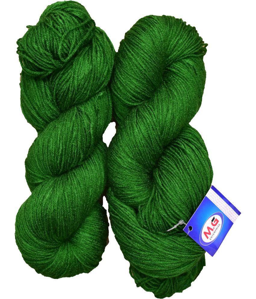     			Brilon Leaf Green (200 gm)  Wool Hank Hand knitting wool / Art Craft soft fingering crochet hook yarn, needle knitting yarn thread dyed