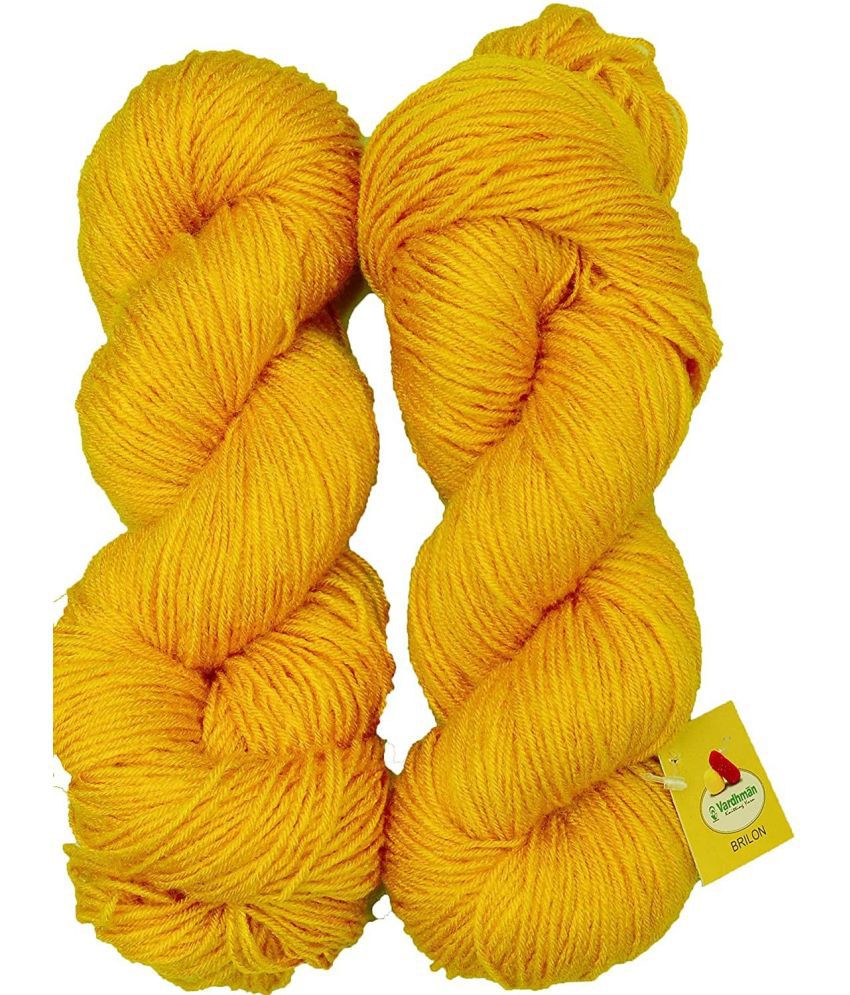     			Brilon Mustard (300 gm)  Wool Hank Hand knitting wool / Art Craft soft fingering crochet hook yarn, needle knitting yarn thread dye B CF