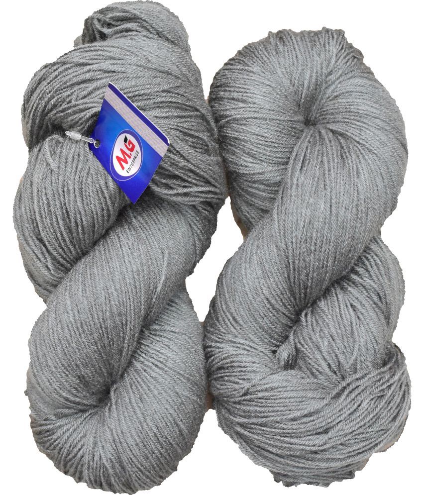     			Brilon Steel Grey (200 gm)  Wool Hank Hand knitting wool / Art Craft soft fingering crochet hook yarn, needle knitting yarn thread dyed.