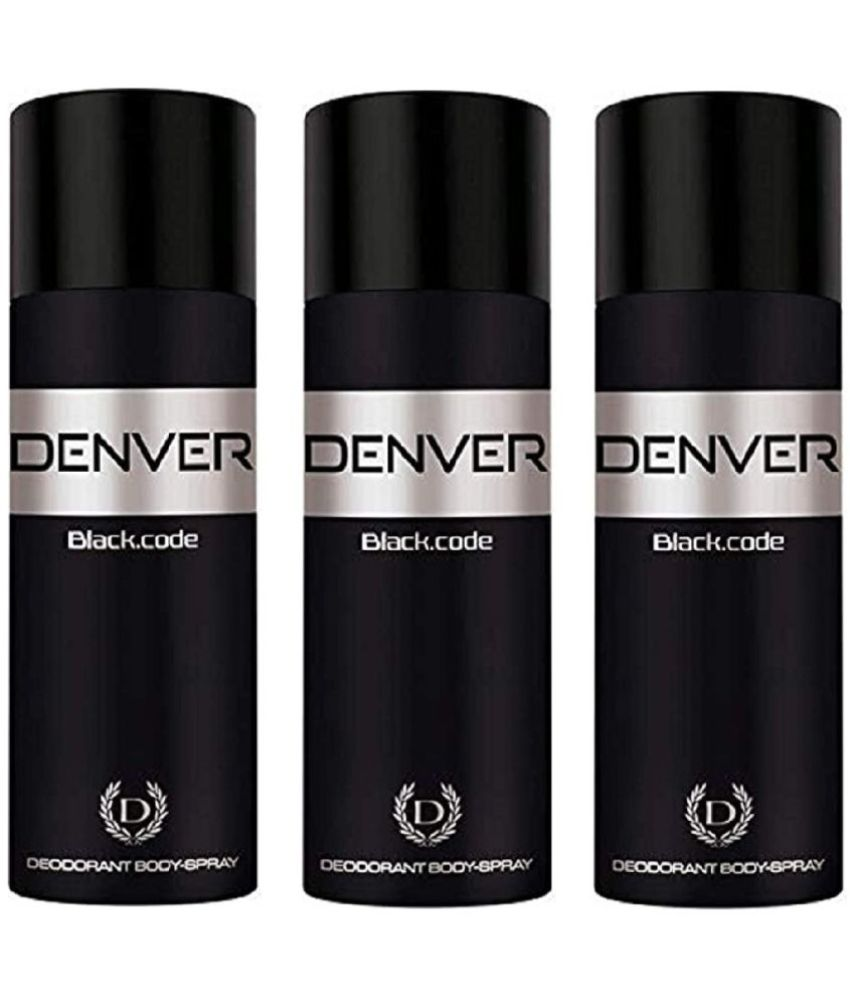     			Denver Black Code Deodorant Spray for Men- 150ML Each (Pack of 3)