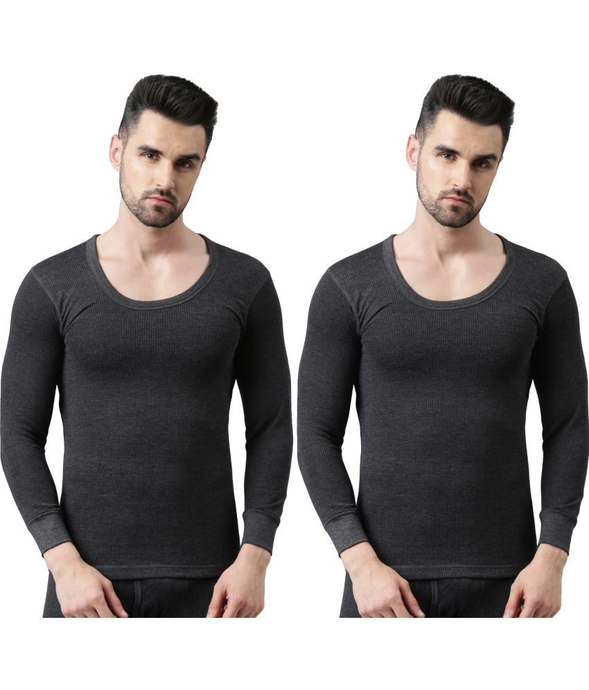     			Dixcy Scott Charcoal Polyester Men's Thermal Tops ( Pack of 2 )