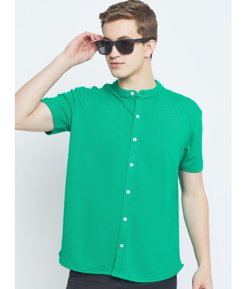     			GET GOLF Cotton Blend Regular Fit Solids Half Sleeves Men's Casual Shirt - Green ( Pack of 1 )