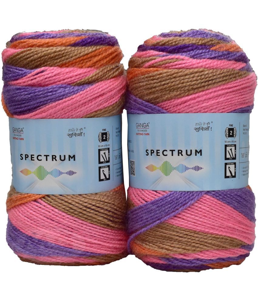     			Ganga Spectrum M_G Purple mix (500 gm)  Wool Ball Hand knitting wool