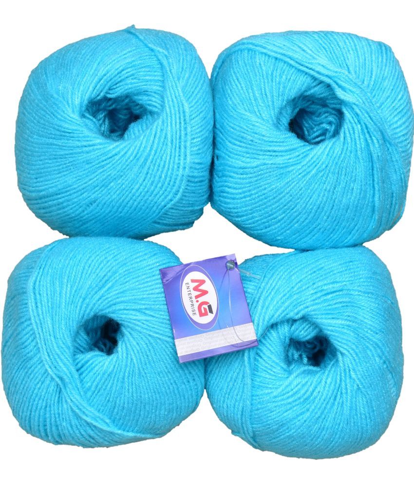     			Giggles Sky (400 gm)  Wool Ball 50 gm each Hand knitting wool / Art Craft soft fingering crochet hook yarn, needle knitting yarn thread dyed