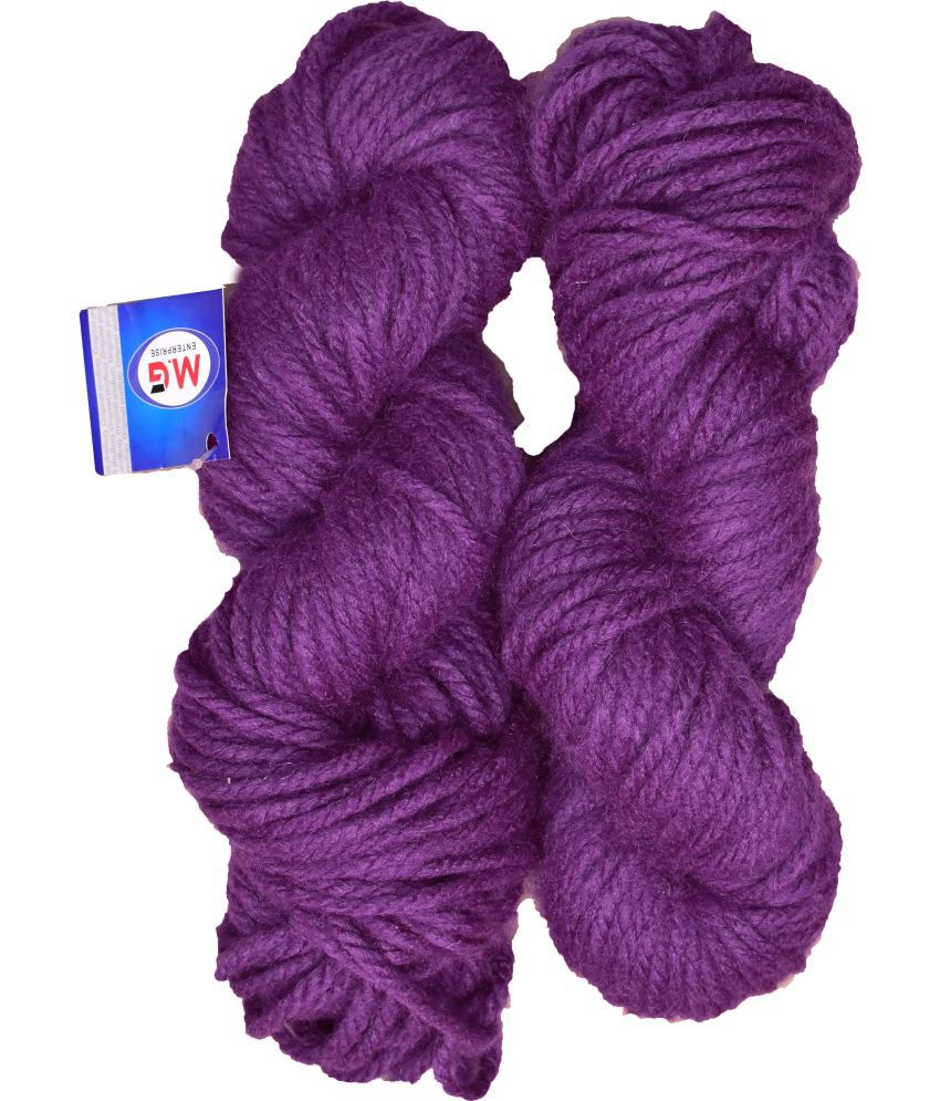     			JP Purple (400 gm) Knitting Yarn Thick Chunky Wool Hank Hand knitting wool / Art Craft soft fingering crochet hook yarn, needle knitting yarn thread dyed.