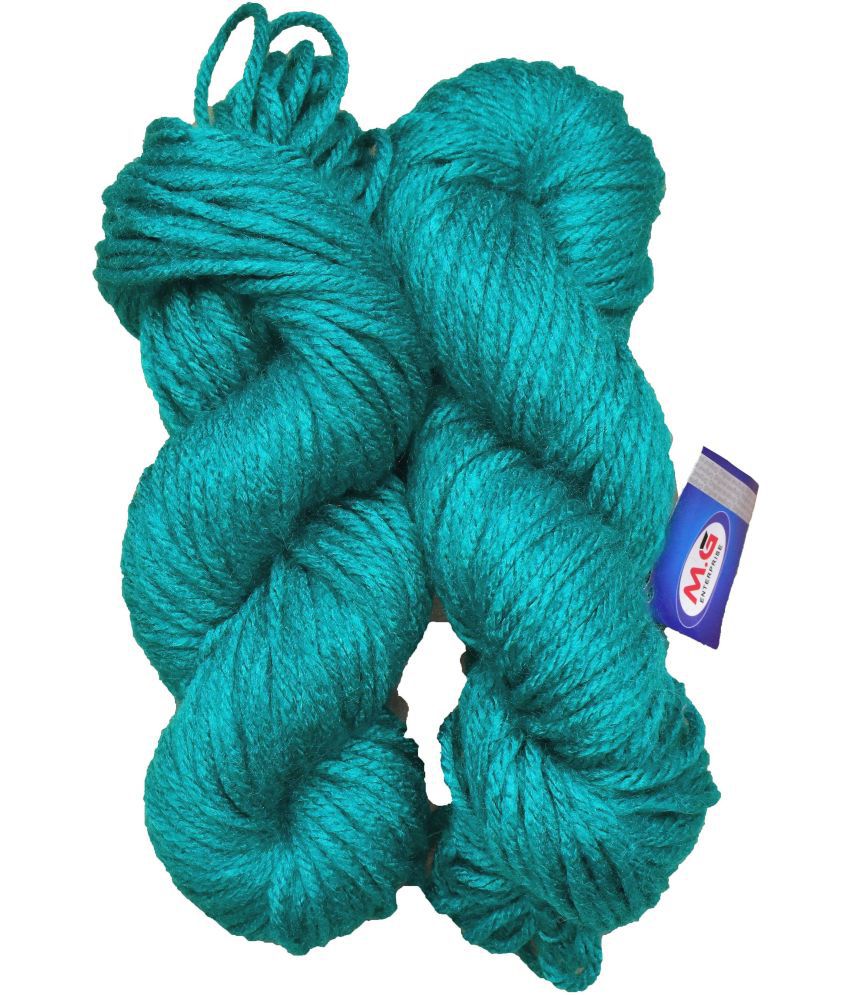     			JP Teal (200 gm) Knitting Yarn Thick Chunky Wool Hank Hand knitting wool / Art Craft soft fingering crochet hook yarn, needle knitting yarn thread dyed.