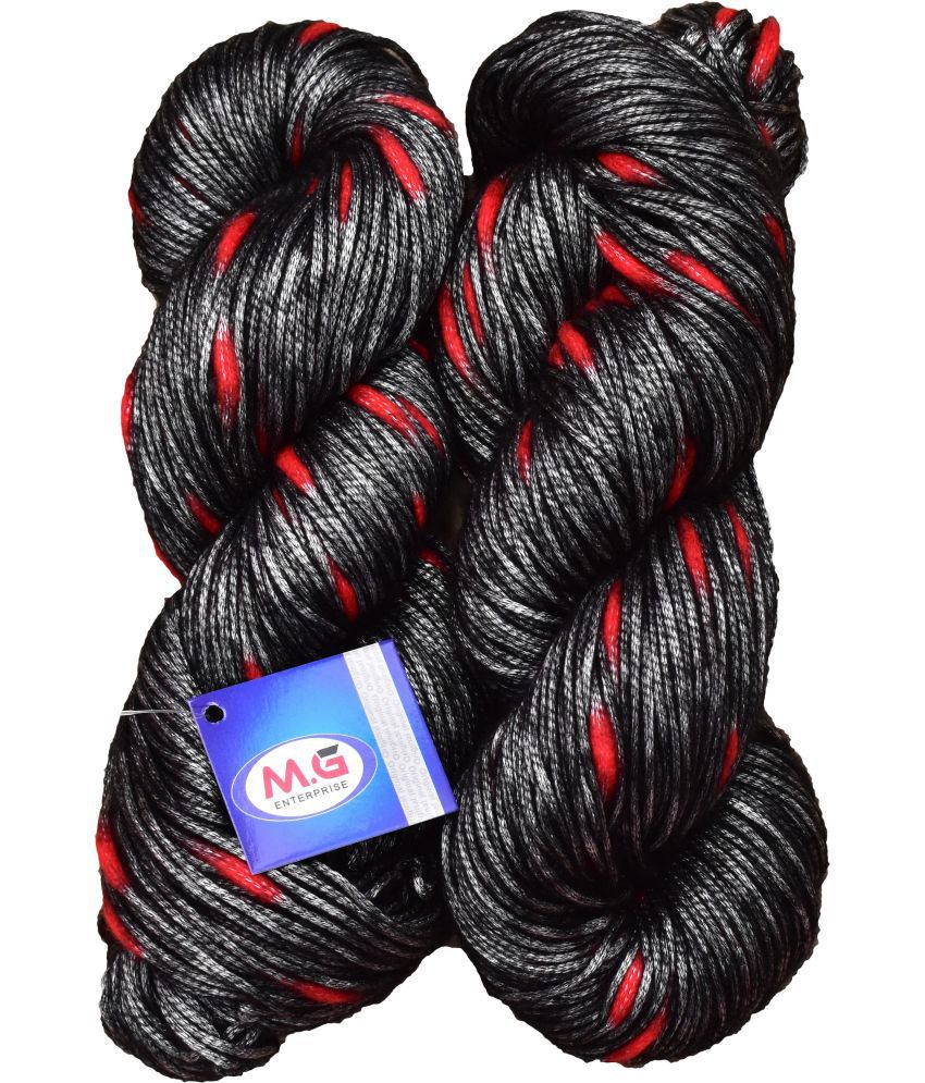     			Joy Black (200 gm)  Wool Hank Hand knitting wool / Art Craft soft fingering crochet hook yarn, needle knitting yarn thread dyed.