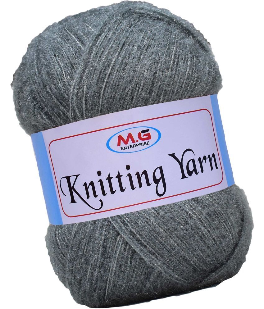     			Knitting Wool Yarn, Soft Fancy Feather Wool  Mouse Grey 500 gm- Art-ACFB