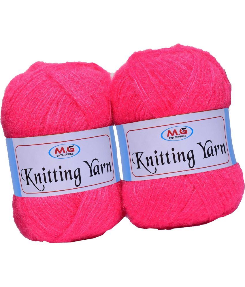     			Knitting Wool Yarn, Soft Fancy Feather Wool  Rose 500 gm- Art-HEI