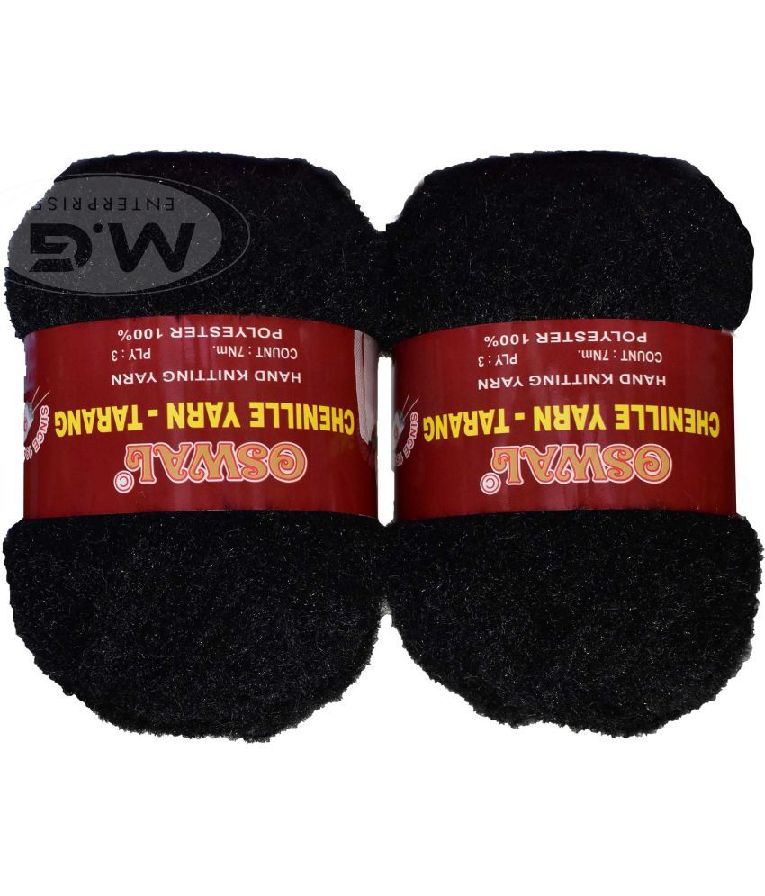     			Knitting Wool Yarn, Soft Tarang Feather Wool Ball Black 300 gm  Best Used with Knitting Needles, Soft Tarang Wool Crochet NeedlesWool Yarn for Knitting. By Oswa  D