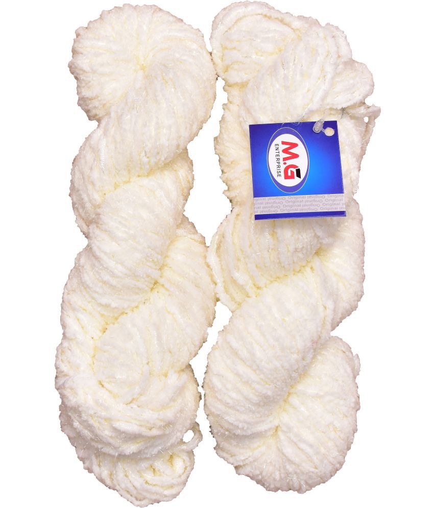     			Knitting Yarn Puff Knitting Yarn Thick Chunky Wool, Extra Soft Thick Cream 200 gm  Best Used with Knitting Needles, Crochet Needles Wool Yarn for Knitting.
