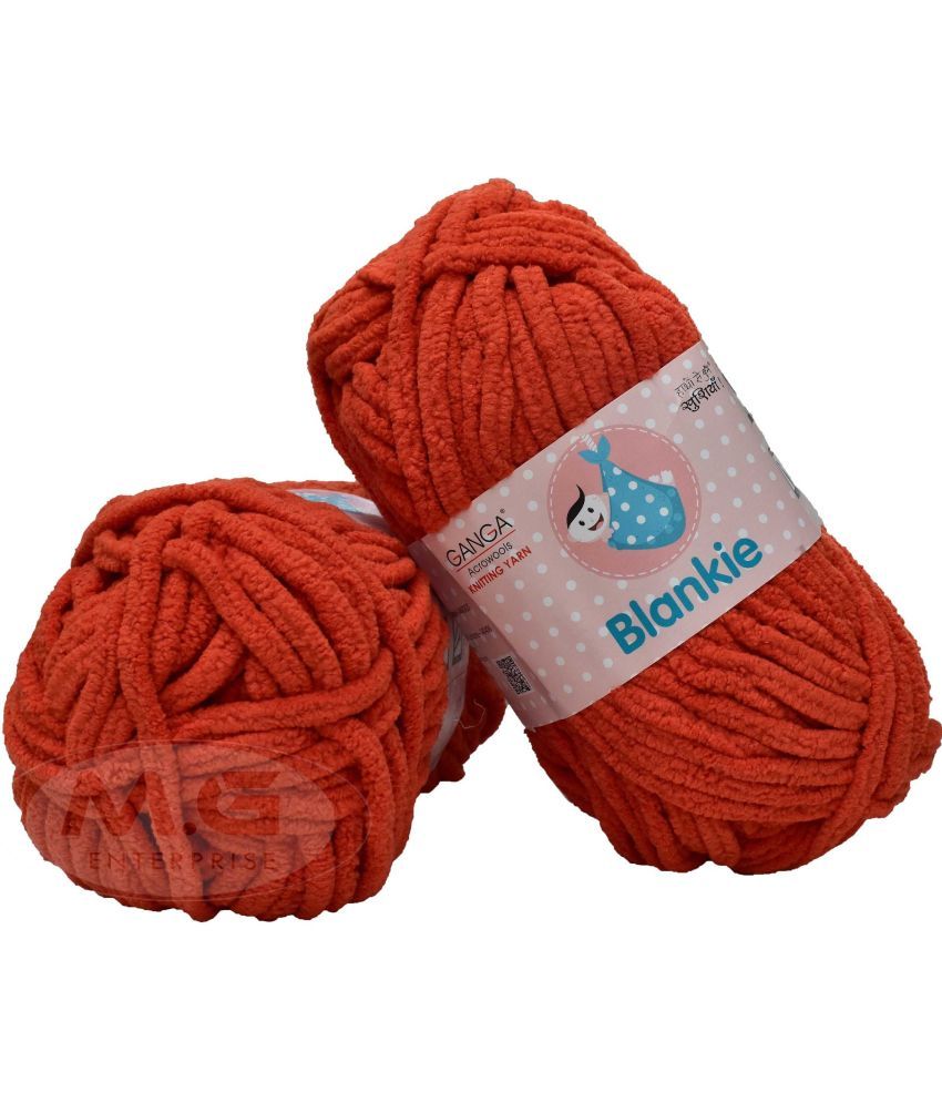     			Knitting Yarn Thick Chunky Wool, Blankie Deep Orange 200 gm