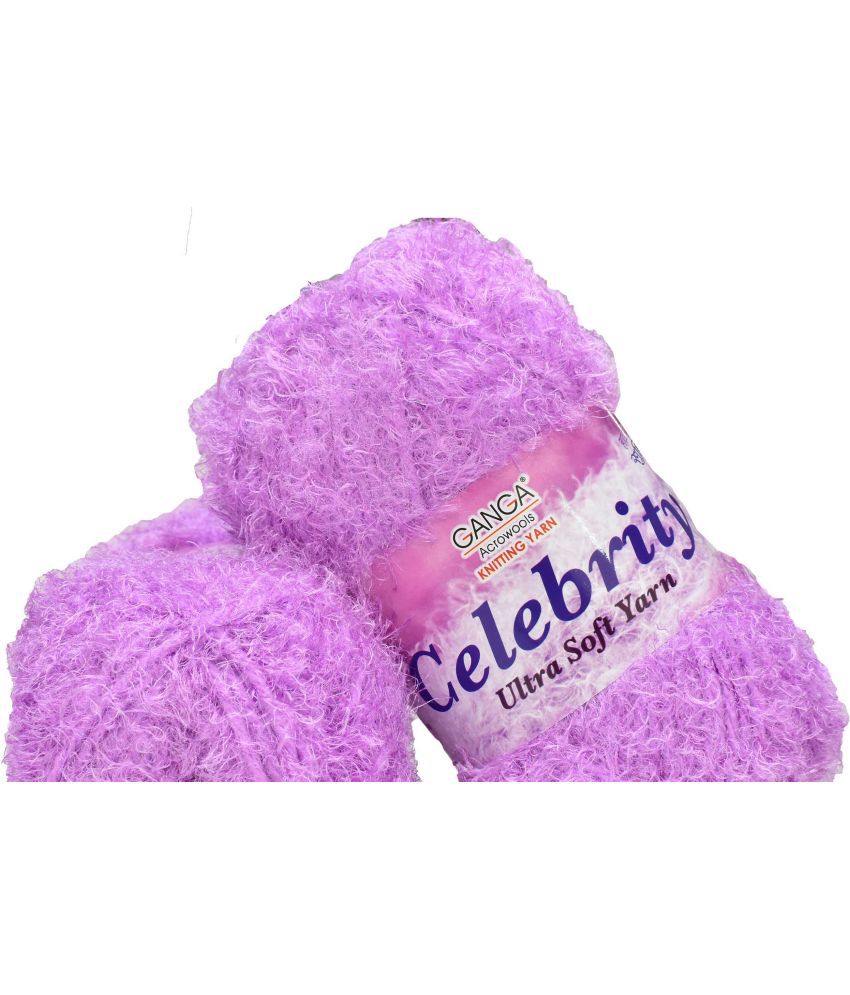     			Knitting Yarn Thick Chunky Wool, Celebrity Purple 400 gm Best Used with Knitting Needles, Crochet Needles Wool Yarn for Knitting, With Needle.-H
