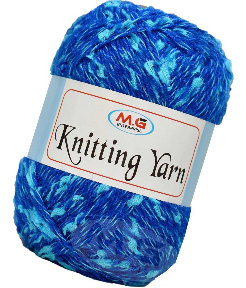     			Knitting Yarn Thick Chunky Wool  Blue Mix 400 gm Knitting Needles. Art-HID