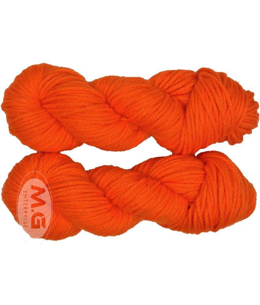     			Knitting Yarn Thick Chunky Wool, Varsha Orange 200 gm  Best Used with Knitting Needles, Crochet Needles Wool Yarn for Knitting. By Oswal L ME