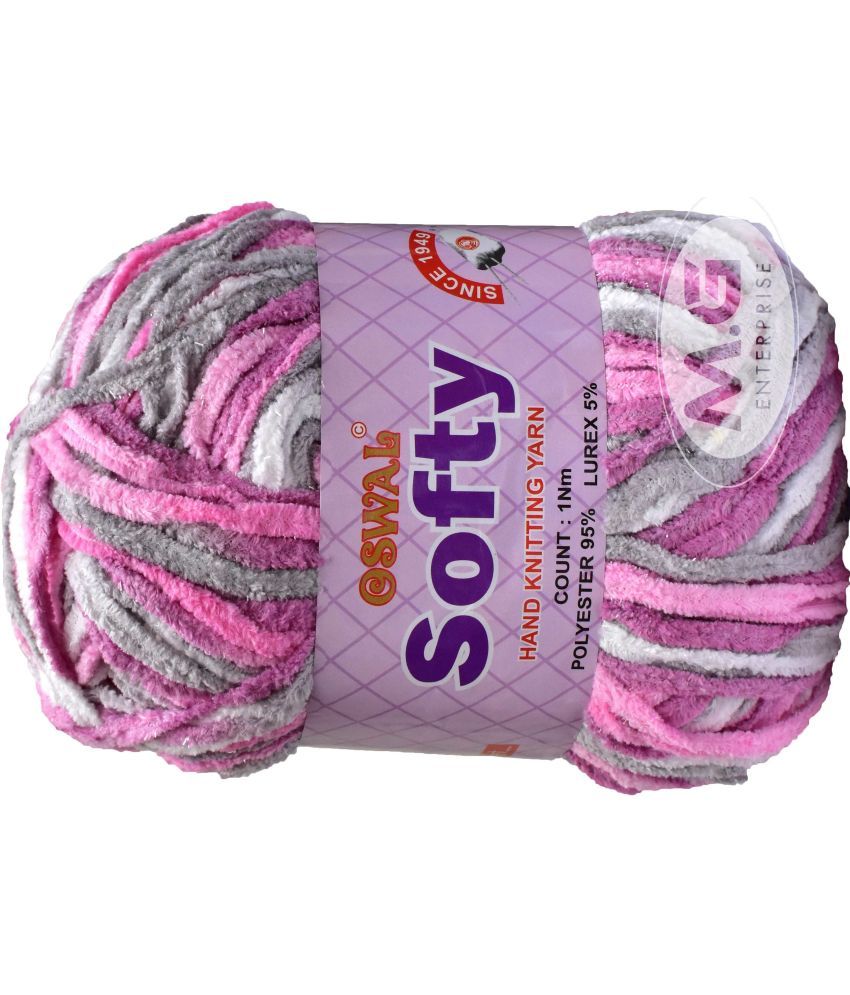     			Knitting Yarn Thick Chunky Wool, Softy Magenta WL 450 gm  Best Used with Knitting Needles, Crochet Needles Wool Yarn for Knitting. By Oswa R SG