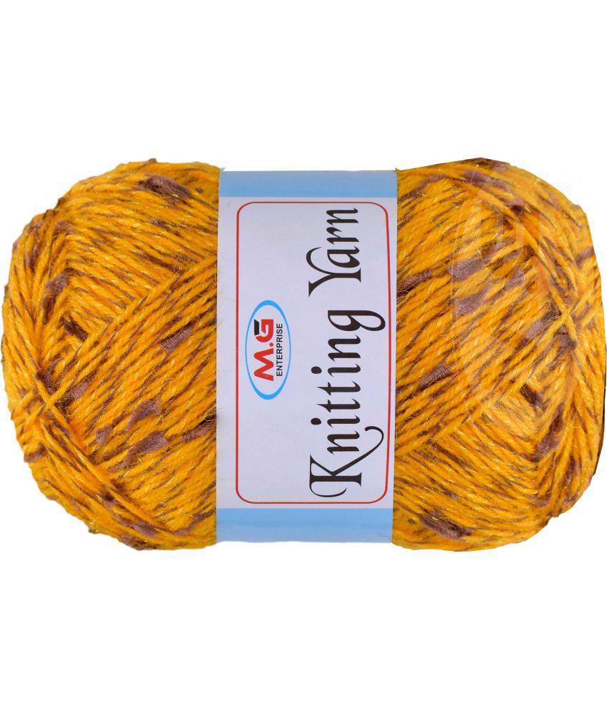     			Knitting Yarn Thick Chunky Wool  Golden500 gm Knitting Needles. Art-IJF