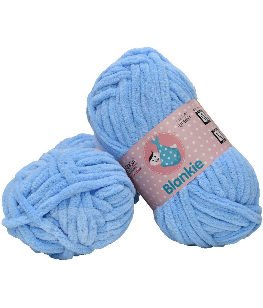     			Knitting Yarn Thick Chunky Wool, Blankie Sky Blue 200 gm