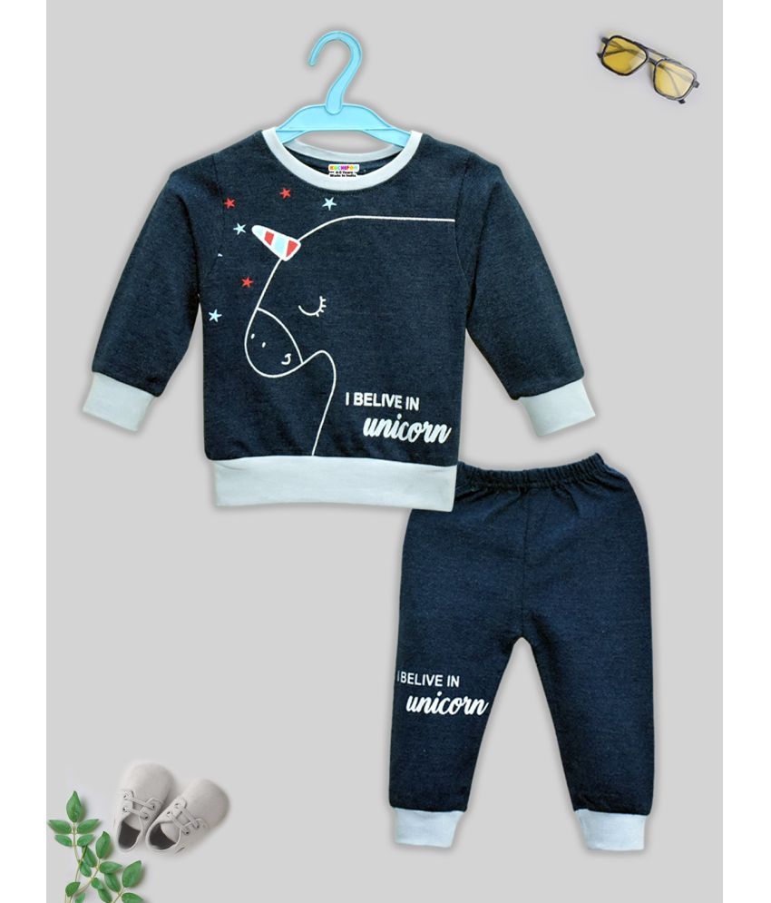     			Kuchipoo Multicolor Cotton Blend Baby Boy Sweatshirts & Trouser ( Pack of 1 )