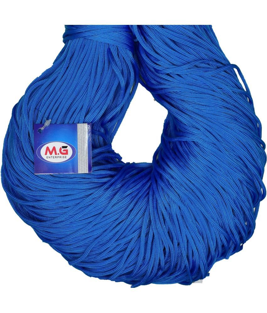     			Macrame Blue Braided Cord Thread Nylon knot Rope sturdy cording, mildew resistant DIY 3 mm 100 m for Jewelry Making, Bags & art craf F GC