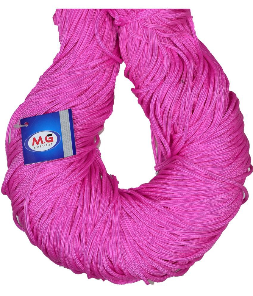     			Macrame Pink Braided Cord Thread Nylon knot Rope sturdy cording, mildew resistant DIY 3 mm 100 m for Jewelry Making, Bags & art craft