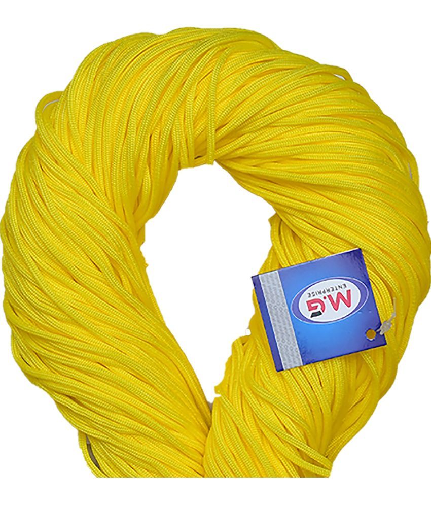     			Macrame Yellow Braided Cord Thread Nylon knot Rope sturdy cording, mildew resistant DIY 3 mm 225 m for Jewelry Making, Bags & art craft