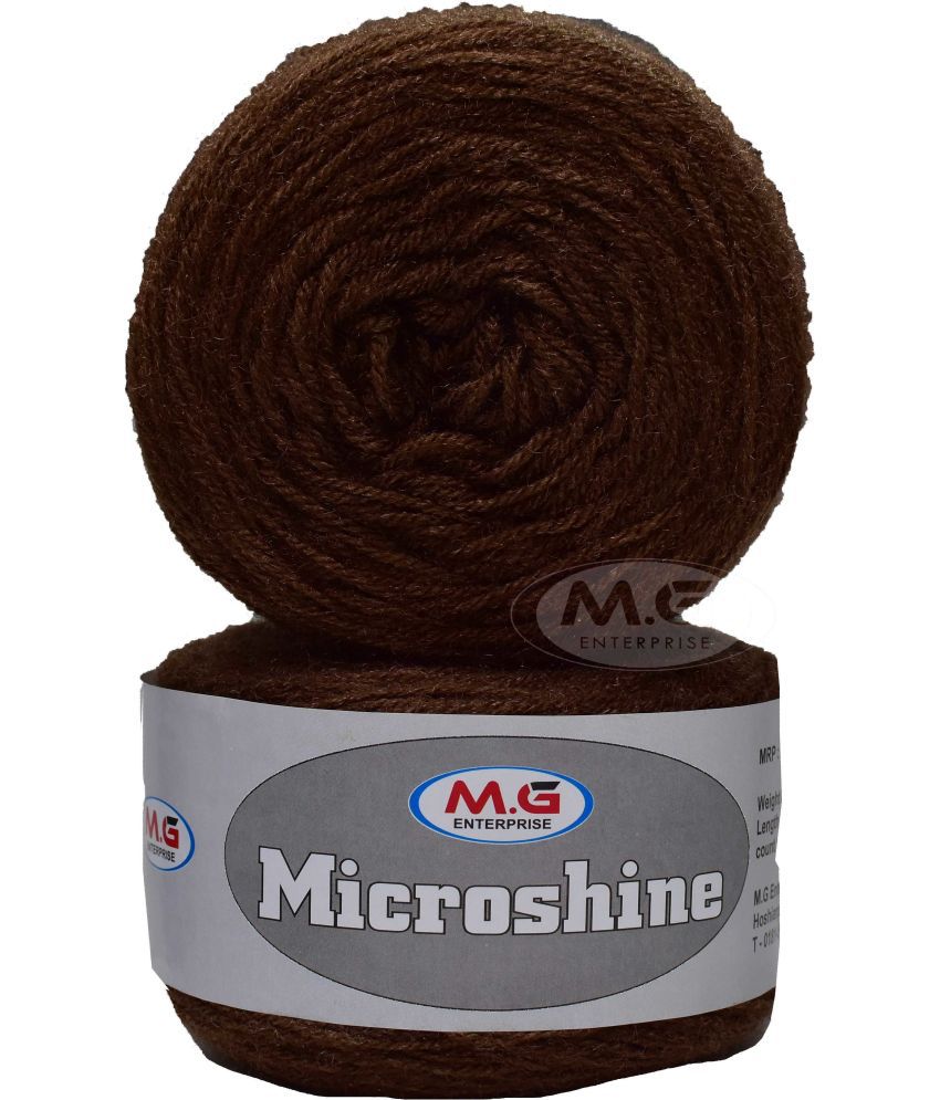     			Microshine Coffee (400 gm)  Wool Hank Hand knitting wool / Art Craft soft fingering crochet hook yarn, needle knitting yarn thread dye D R SM-Q SM-RA
