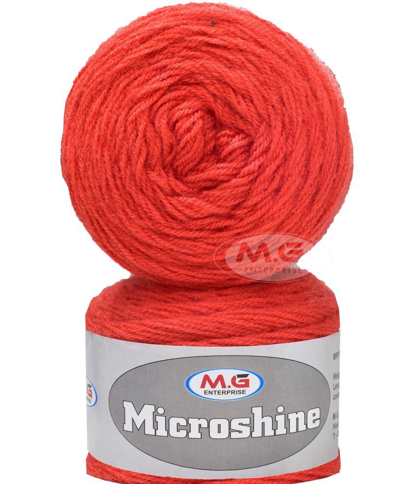     			Microshine Dark Orange (400 gm)  Wool Hank Hand knitting wool / Art Craft soft fingering crochet hook yarn, needle knitting yarn thread dye  T