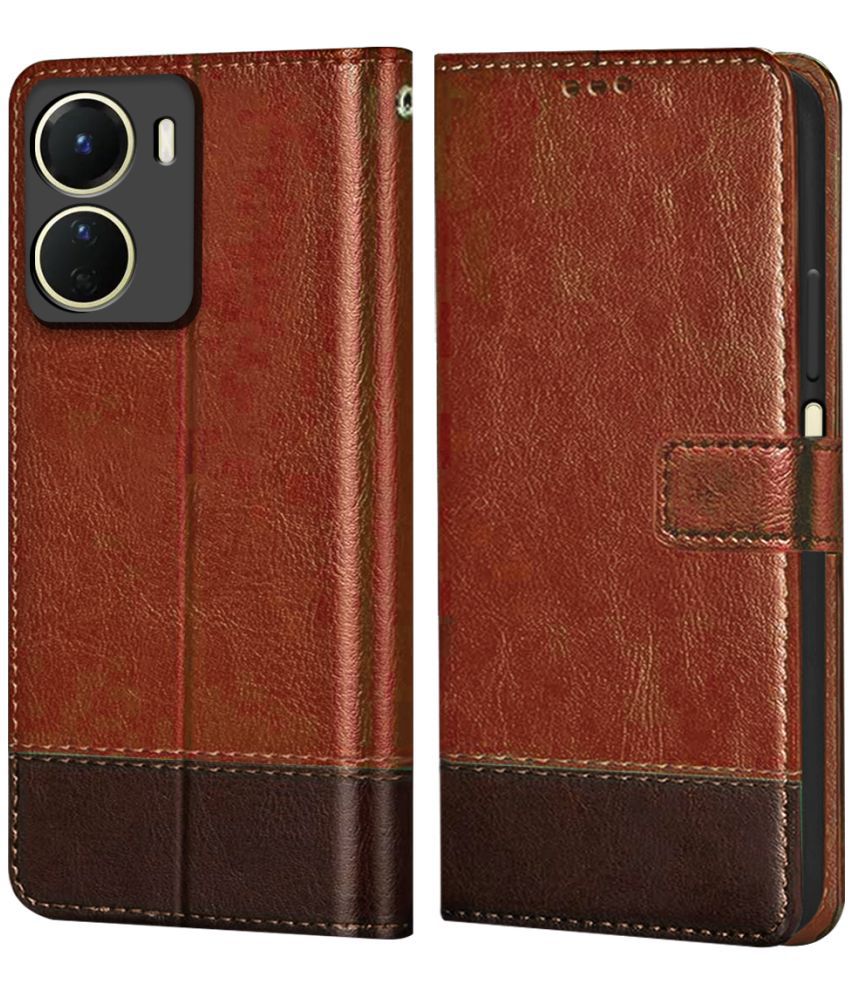     			NBOX Brown Flip Cover Leather Compatible For Vivo T2x 5G ( Pack of 1 )