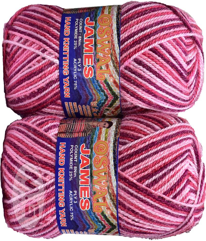     			Oswal James Knitting  Yarn Wool, Strawberry Ball 200 gm  Best Used with Knitting Needles, Crochet Needles  Wool Yarn for Knitting. By Oswa  C