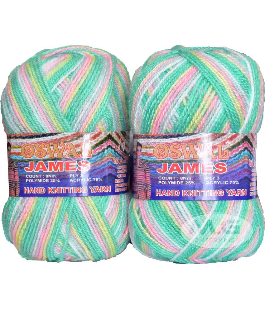     			Oswal James Knitting  Yarn Wool, Sea Green Ball 600 gm  Best Used with Knitting Needles, Crochet Needles  Wool Yarn for Knitting. By Oswa X YC