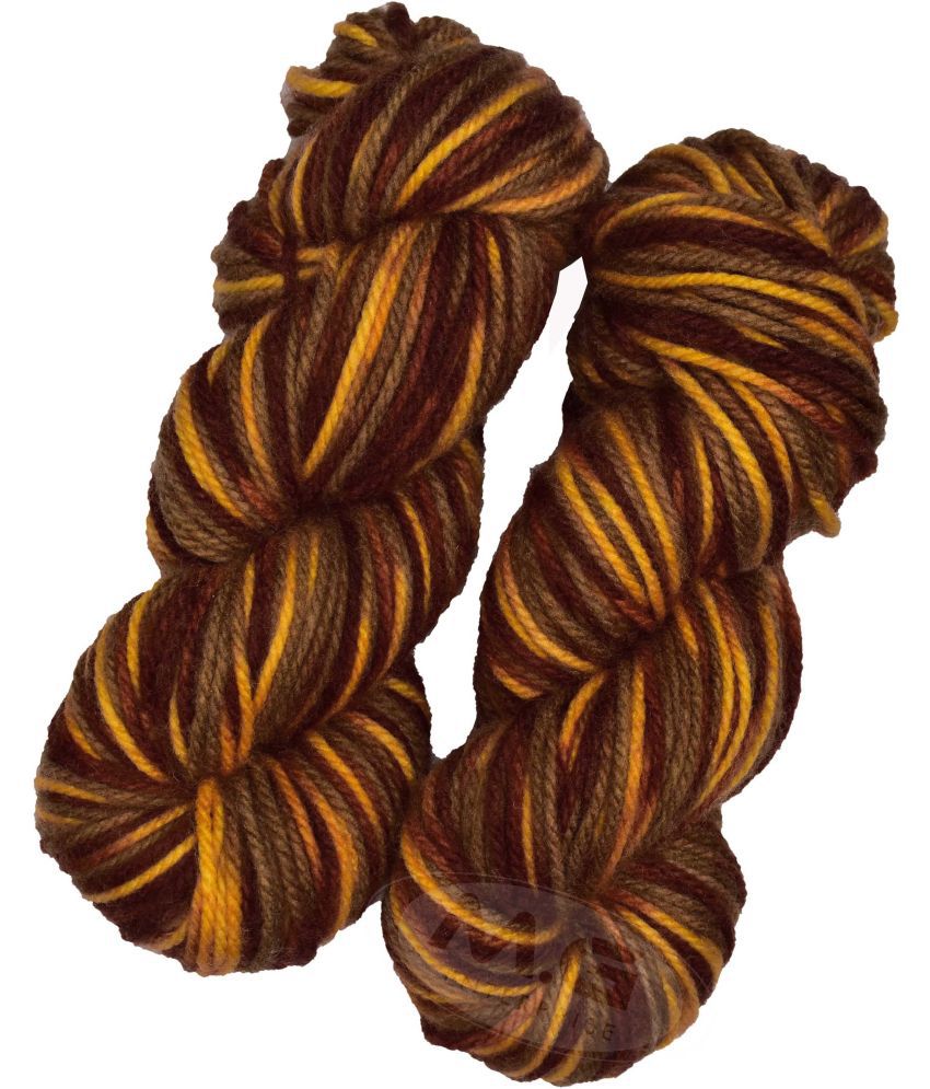     			Oswal Knitting Yarn Thick Chunky Wool, Deep Mustard mix 400 gm ART - AJII