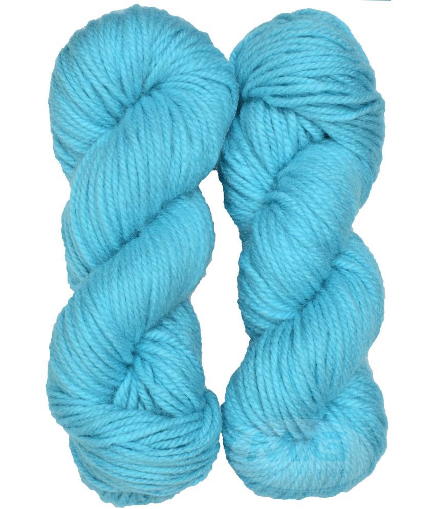     			Oswal Knitting Yarn Thick Chunky Wool, Sky Blue 500 gm ART - AAAA