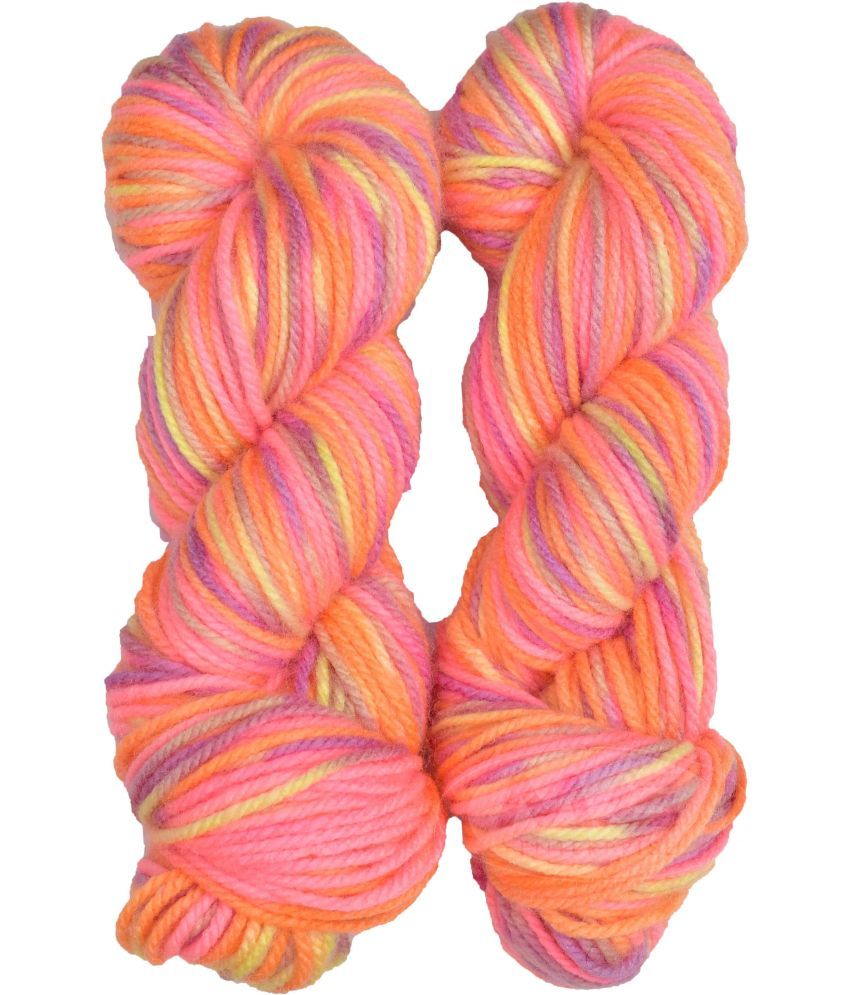     			Oswal Knitting Yarn Thick Chunky Wool, Rose mix 200 gm ART - ACEG