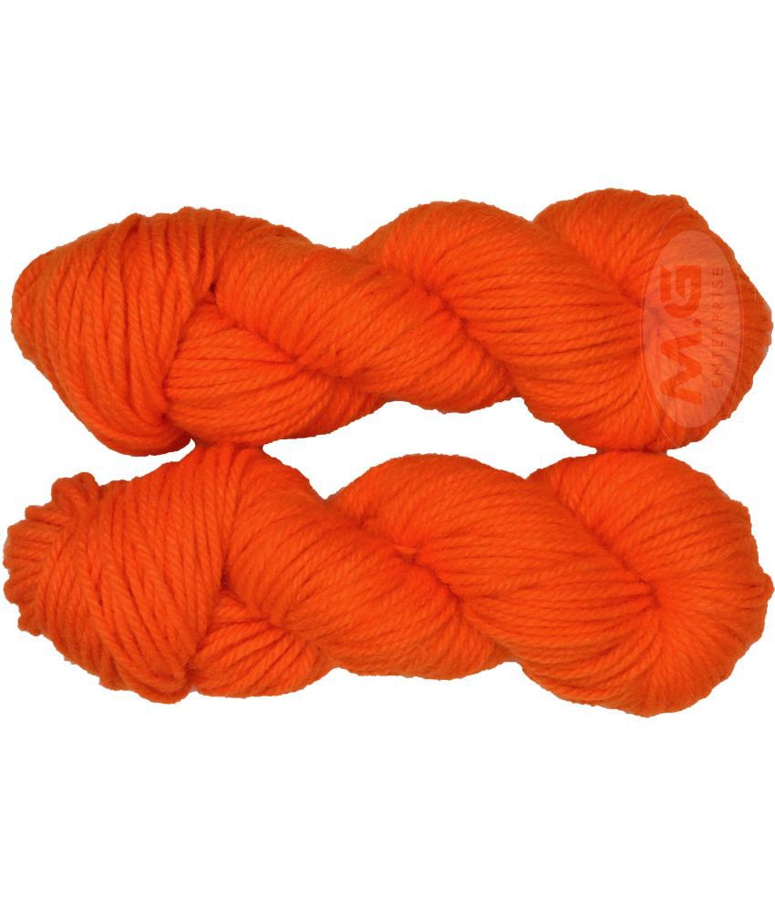     			Oswal Knitting Yarn Thick Chunky Wool, Orange 200 gm ART - AAJE